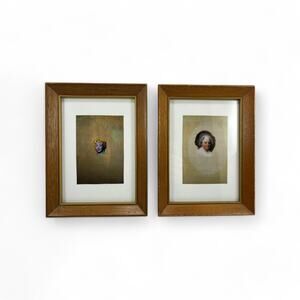 Framed Art Prints - Vintage Portraits from Art Books (Set of 2)